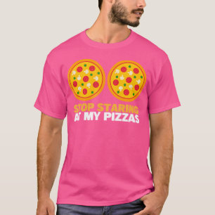 私のストップピザパーティー女性のピザを見ておもしろいる Tシャツ