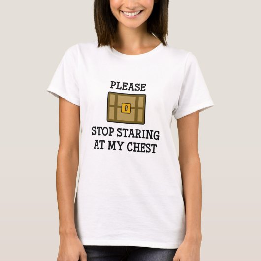 私のストップ胸を見つめて Tシャツ (正面)