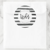 私のストライプのアッシャーのステッカーを ラウンドシール (バッグ)