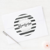 私のストライプのgroomsmanのステッカーを ラウンドシール (封筒)