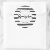 私のストライプのgroomsmanのステッカーを ラウンドシール (バッグ)