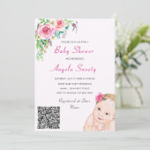 私のストル来クベビーQRコードシャワー招待状 (スタンド正面)