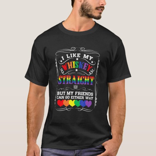 私のストレートな友達みたいに LGBT ゲイ プライド M Tシャツ (正面)