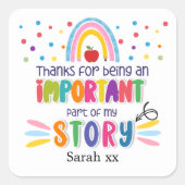 私のストーリーにいてくれてありがとう | ボタン スクエアシール (正面)
