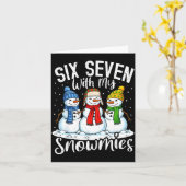 私のスノーミーと一緒にチルってる 面白い雪だるま 67 クリスマス カード (黄色い花)