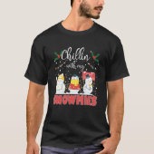 私のスノーミーサンタ雪だるまスカーフでチリン Tシャツ (正面)