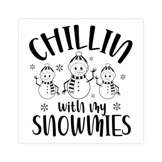 私のスノーミー雪だるまとくつろぎ中 ラバースタンプ (インプリント)
