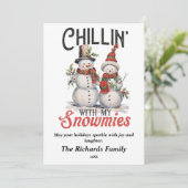 私のスノーヴィンテージクリスマスとチリン シーズンカード (スタンド正面)
