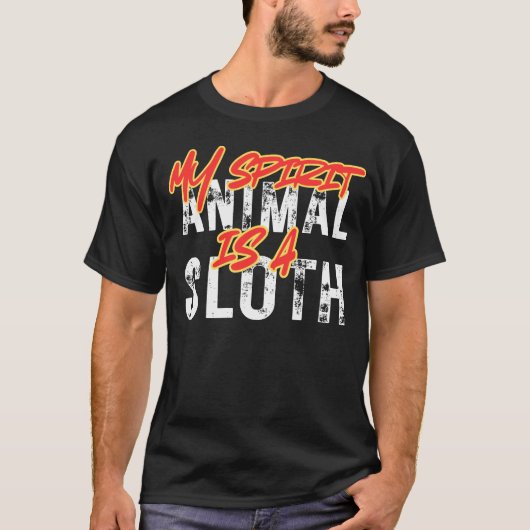 私のスピリットアニマルはナマケモノです Tシャツ (正面)