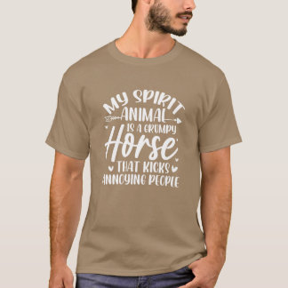 私のスピリットアニマルは不機嫌な馬です レトロ Tシャツ