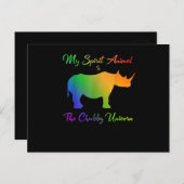 私のスピリットアニマル 太ったユニコーンハートのサイ ポストカード (正面/裏面)