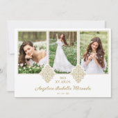 私のスペインのXV年3写真レース効果 招待状 (正面)