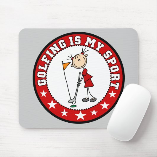 私のスポーツのマウスパッドをゴルフをしている女性 マウスパッド (マウス)