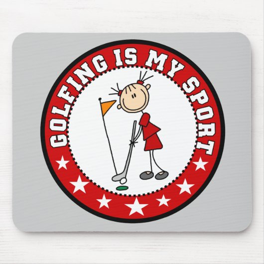 私のスポーツのマウスパッドをゴルフをしている女性 マウスパッド (正面)