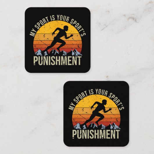 私のスポーツはあなたのスポーツ処罰トラッククロス部屋 スクエア名刺 (正面/裏面)