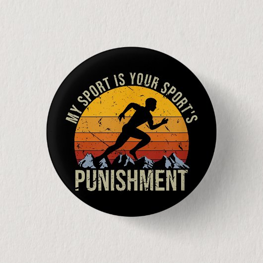 私のスポーツはあなたのスポーツ処罰トラッククロス部屋 缶バッジ (正面)