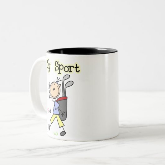 私のスポーツをゴルフをして下さい ツートーンマグカップ (正面左)