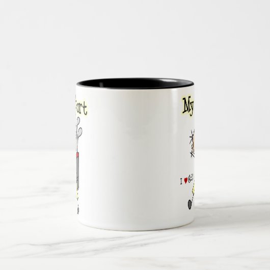 私のスポーツをゴルフをして下さい ツートーンマグカップ (中央)
