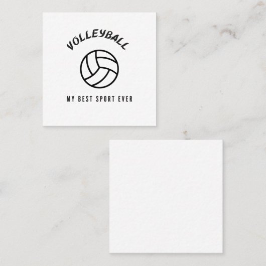 私のスポーツ最高ののバレーボール スクエア名刺 (正面/裏面)