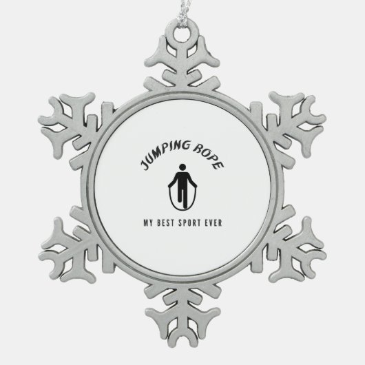 私のスポーツ最高のを絶え間なくジャンプ スノーフレークピューターオーナメント (正面)
