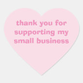 私のスモールビジネスをサポートしてくれてありがとう ハートシール (正面)