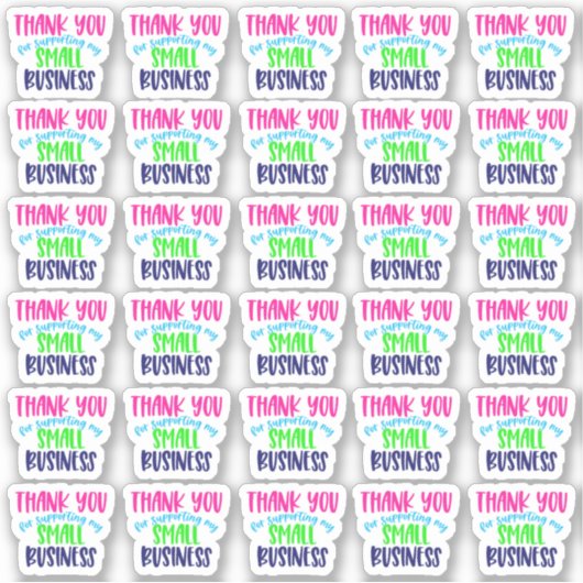 私のスモールビジネスステッカーをサポートしてくれてありがとう シール (正面)