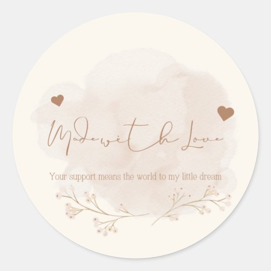 私のスモールビジネスステッカーをサポートしてくれてありがとう ラウンドシール (正面)