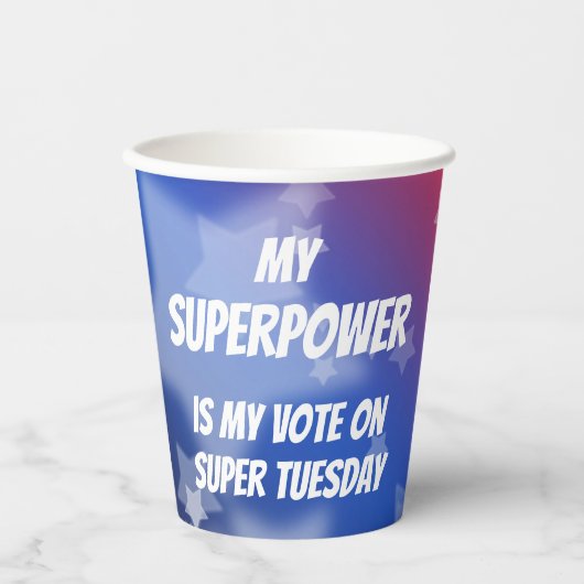 私のスーパーパワーは火曜日のすごいマウスパで私の投票 紙コップ (正面)