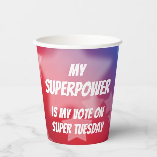 私のスーパーパワーは火曜日のすごいマウスパで私の投票 紙コップ (正面)