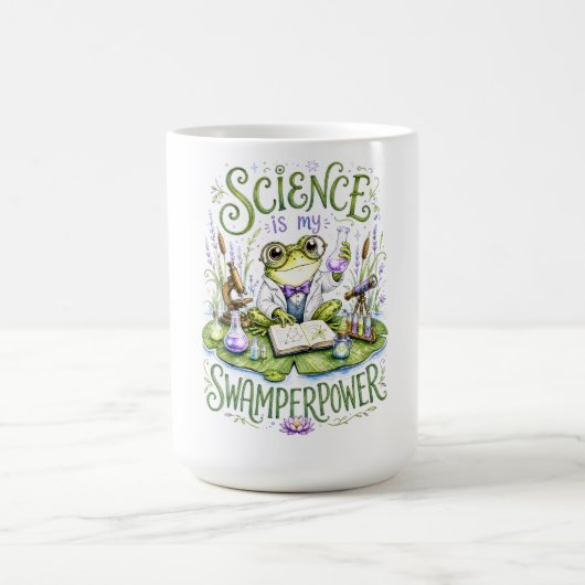 私のスーパーパワーは科学だ 蛙の科学者 コーヒーマグカップ (中央)