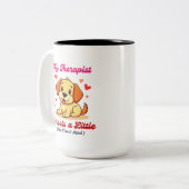 私のセラピストが少しドロルする ツートーンマグカップ (正面左)