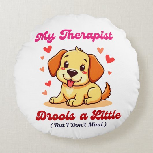 私のセラピストが少しドロルする ラウンドクッション (正面)