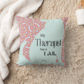 私のセラピストはテールパステルピンクのブルーフローラを持っている クッション (ブランケット)