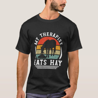 私のセラピストは干し草を食べる 馬に乗る人 馬 Tシャツ