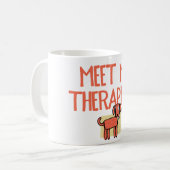 私のセラピスト陶磁器犬のマグに会って下さい コーヒーマグカップ (正面左)
