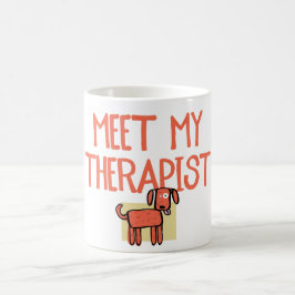 私のセラピスト陶磁器犬のマグに会って下さい コーヒーマグカップ
