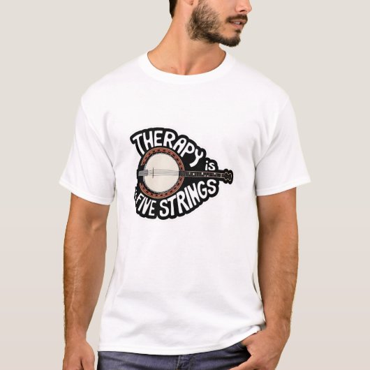 私のセラピーは5弦だ Tシャツ (正面)