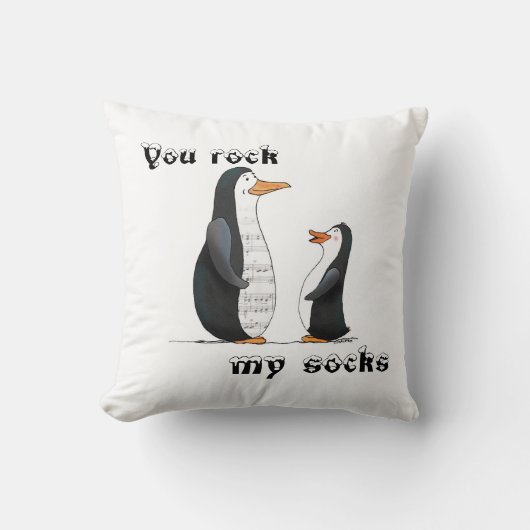 私のソックスのペンギンの枕を揺すります クッション (正面)