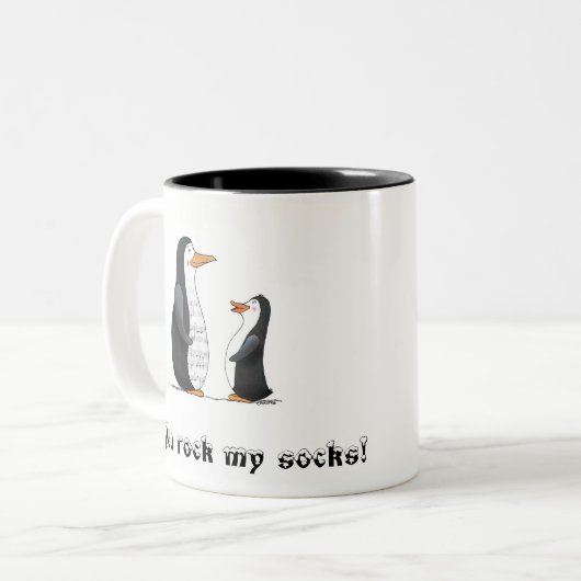 私のソックスを揺すります! ツートーンマグカップ (正面左)