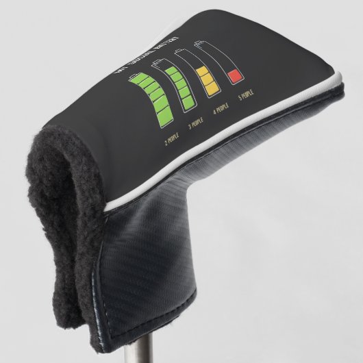 私のソーシャル・バッテリーはソーシャル・ユーモアを内向きに ゴルフヘッドカバー (3/4 正面)