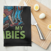 私のゾンビとチリンのハロウィーンの少年のおもしろい子供 キッチンタオル (四つ折り)