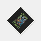 私のゾンビとチリンのハロウィーンの少年のおもしろい子供 スタンダードカクテルナプキン (角)