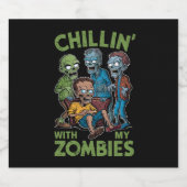 私のゾンビとチリンのハロウィーンの少年のおもしろい子供 ビールラベル (シングルラベル)