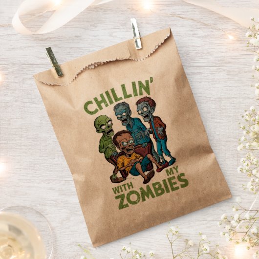 私のゾンビとチリンのハロウィーンの少年のおもしろい子供 フェイバーバッグ (クリップ留めされた状態)