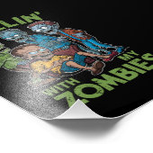 私のゾンビとチリンのハロウィーンの少年のおもしろい子供 フォトプリント            (角)