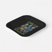 私のゾンビとチリンのハロウィーンの少年のおもしろい子供 ペーパープレート (傾斜あり)