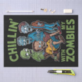 私のゾンビとチリンのハロウィーンの少年のおもしろい子供 薄葉紙 (クラフト)