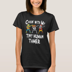 私のゾンビパンプキンスケルトンとチリン私の子供の日 Tシャツ