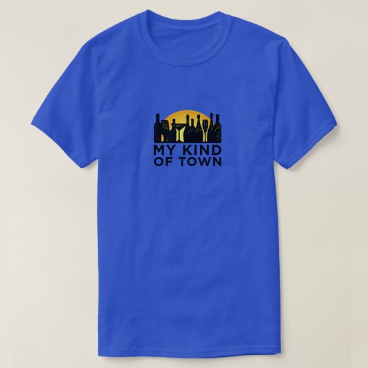 私のタイプの町ワインとビールの形bを持つ都市 tシャツ (デザイン正面)