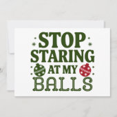 私のタマをジロジロ見るな 汚いクリスマスのユーモア シーズンカード (正面)